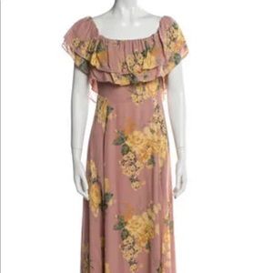 Reformation floral floor length pink floral dress